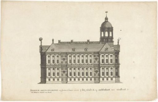 View of the Side Facade of the Town Hall on the Dam in Amsterdam
