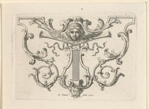 Ornament with a Face and Lyre