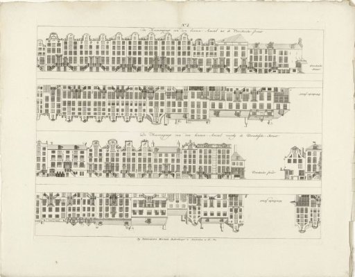 Facades of House Rows on the Keizersgracht from the Binnen-Amstel to the Utrechtsestraat and on the Herengracht from the Binnen-Amstel beyond the Utrechtsestraat