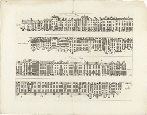 House facades on the Keizersgracht and the Herengracht between the Utrechtsestraat and the Reguliersgracht