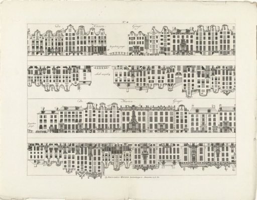 Facades of House Rows on the Keizersgracht to the Reguliersgracht and on the Herengracht to the Reguliersgracht