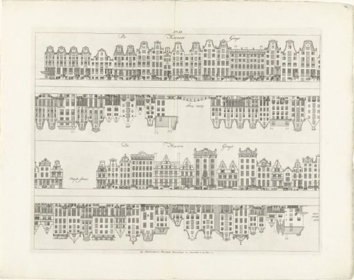Facades of House Rows on the Keizersgracht to the Leidsegracht and on the Herengracht from the Huidenstraat to the Oude Spiegelstraat