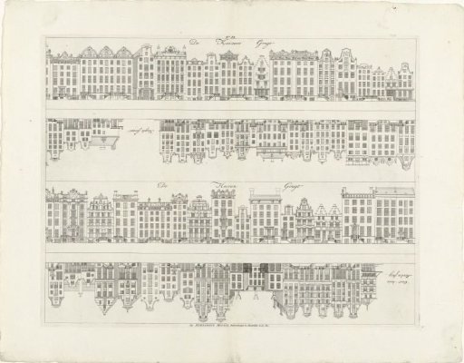 Facades of House Rows on the Keizersgracht to the Huidenstraat and on the Herengracht to the Gasthuismolensteeg