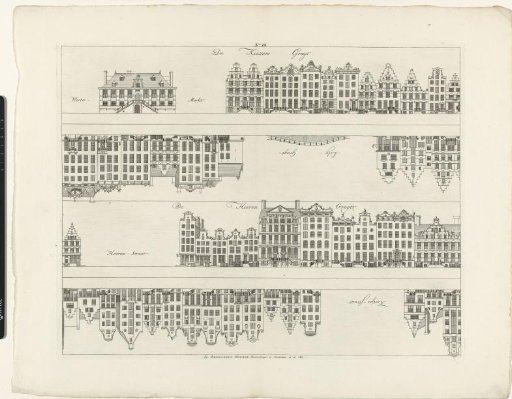 Facades of House Rows on the Keizersgracht from the Westermarkt to the Leliegracht and on the Herengracht from the Herenstraat to the Korsjespoortsteeg