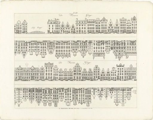 Facades of House Rows on the Keizersgracht to the Leliegracht and on the Herengracht to the Roomolenstraat