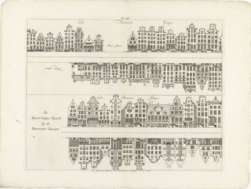 Facades of House Rows on the Keizersgracht from the Prinsenstraat to the Herenstraat and on the Brouwersgracht at the Prinsengracht
