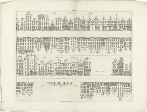 Facades of House Rows on the Keizersgracht and the Brouwersgracht from the Brouwersstraat to the Keizersgracht