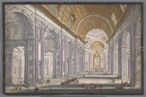 View of the Interior of St. Peter's Basilica in Vatican City