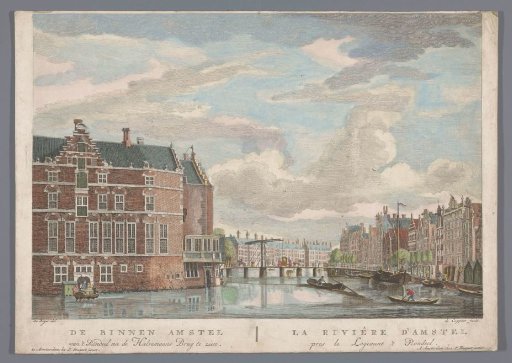 View of the Halvemaansbrug over the Amstel in Amsterdam