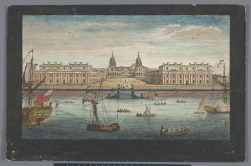 View of Greenwich Hospital on the River Thames in Greenwich