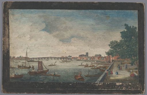 View of Westminster Bridge over the River Thames in London, Seen from the Garden of Somerset House
