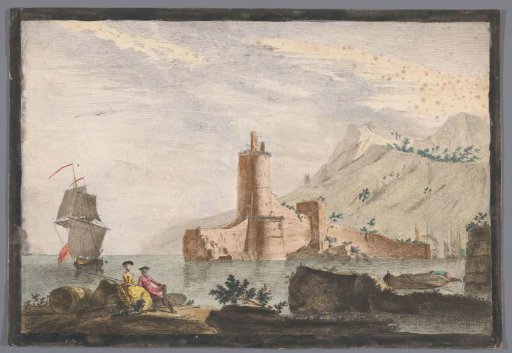 View of a Harbor with a Tower in Provence
