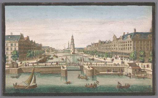 View of the Oudeschans in Amsterdam from the IJ