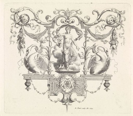 Venus and Amor in an ornamental frame