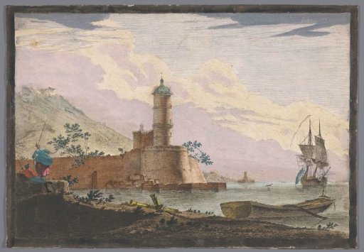 View of a Harbor with a Tower on the Waterfront