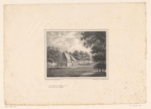 Farmhouse with a Man on a Bench