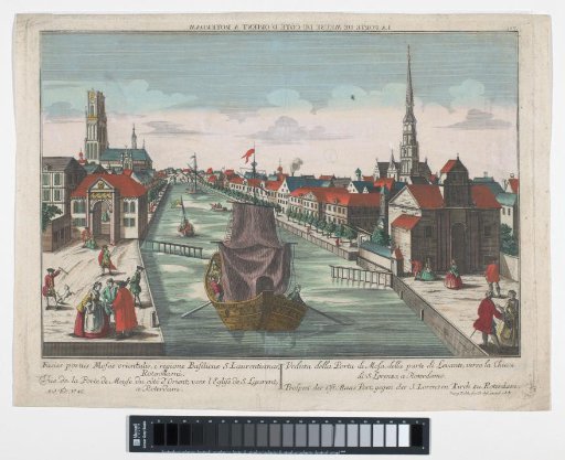 View of the Wester Oude Hoofdpoort and the Ooster Oude Hoofdpoort in Rotterdam