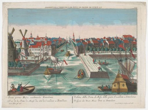 View of the Wester Nieuwe Hoofdpoort and the Ooster Nieuwe Hoofdpoort in Rotterdam