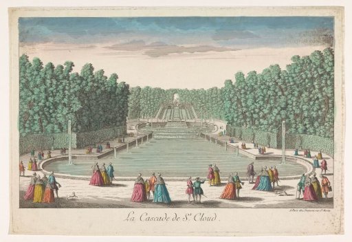 View of the cascades in the garden of the Château de Saint-Cloud