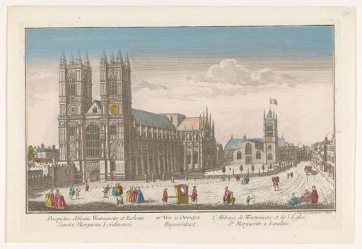View of Westminster Abbey and the church of St Margaret's at London