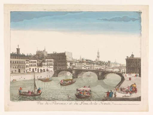 View of the Ponte Santa Trinita over the Arno River in Florence