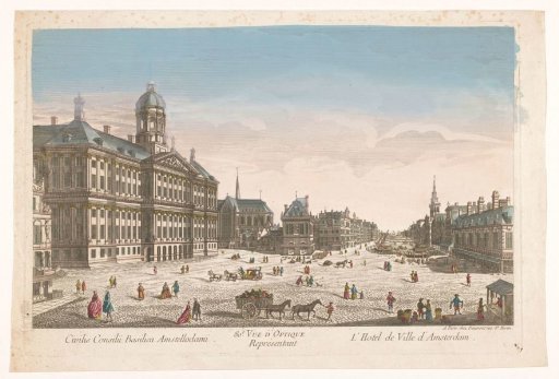 View of the Town Hall and the Dam in Amsterdam