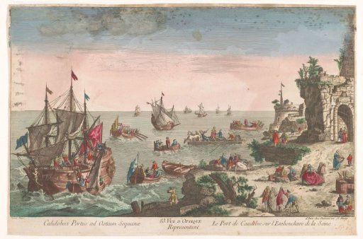 View of the harbor at Caudebec at the mouth of the River Seine