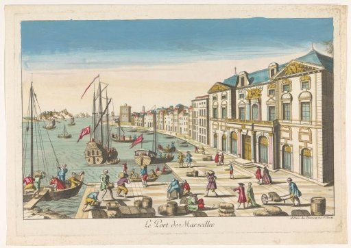 View of the Town Hall and the harbor in Marseille
