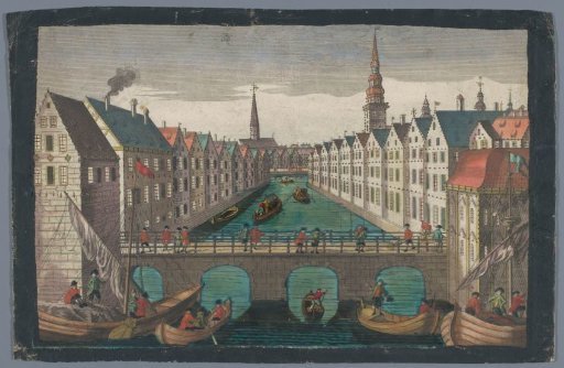 View of the Nikolaifleet opposite the St. Nicholas Church in Hamburg