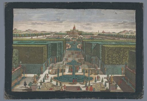View of an avenue on the left side of a garden