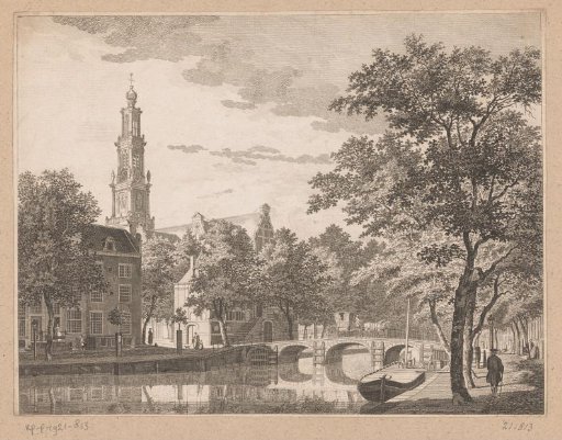 View of the Westerkerk and Westerhal, seen from the Keizersgracht