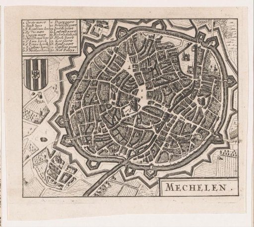 Map of the city of Mechelen