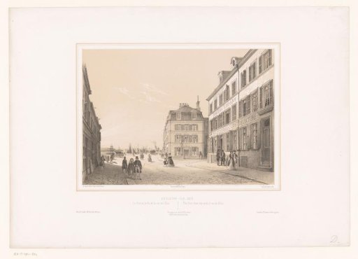 View of the harbor of Boulogne-sur-Mer at the end of the Rue de l'Écru