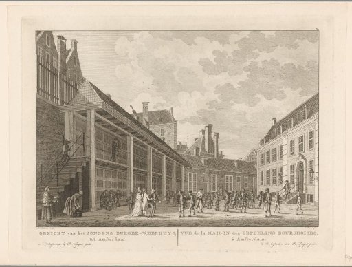 View of the boys' house of the Burgerweeshuis in Amsterdam