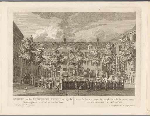View of the courtyard of the Lutheran Deacon's Orphanage in Amsterdam