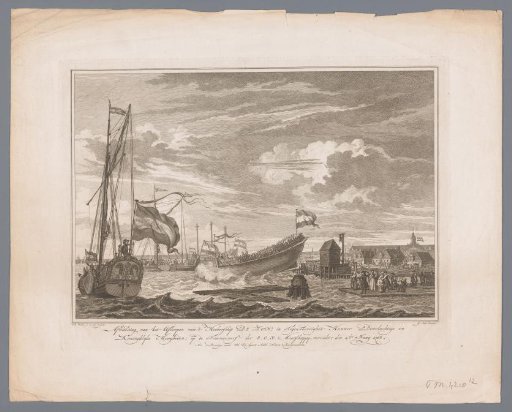 Launching of the Ship De Zon in the Presence of William V of Orange-Nassau and Wilhelmina of Prussia