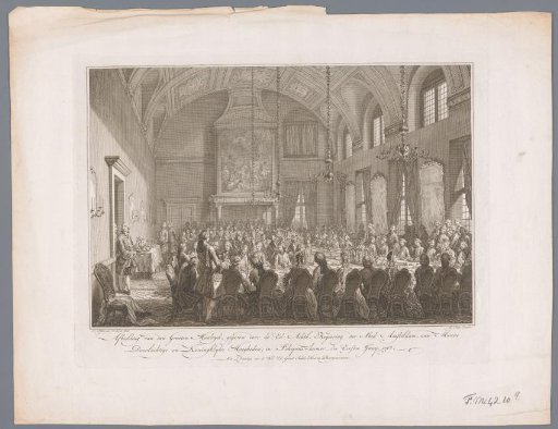 Banquet in the Schepenkamer of the Town Hall on the Dam for William V and Wilhelmina of Prussia, 1768