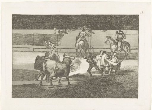 Torero with burning banderillas