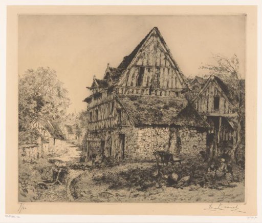 Two Children by a Dilapidated House