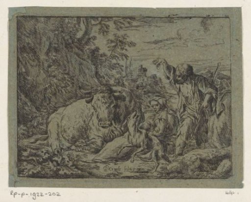 Shepherd with his family and livestock