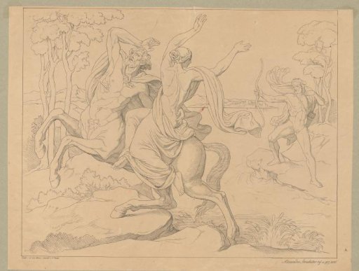 Hercules shooting an arrow at Nessus