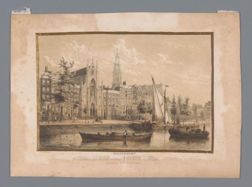 Keizersgracht with the Our Lady Church in Amsterdam