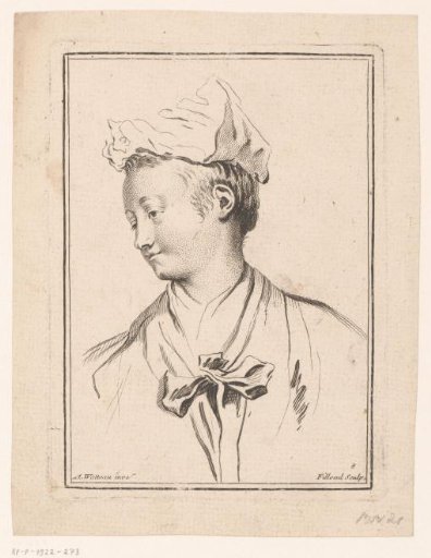 Portrait of an unknown young woman, face turned to the left