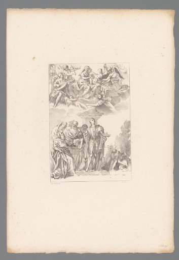 Mary with Christ and Angels in Heaven Adored from the Earth