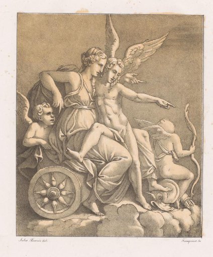 Venus and Cupid in a Chariot