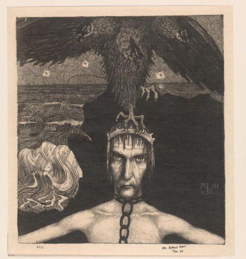 Chained Man with a Three-headed Bird of Prey on his Head