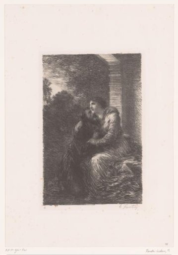 Lohengrin and Elsa Embracing Each Other in the Bridal Chamber