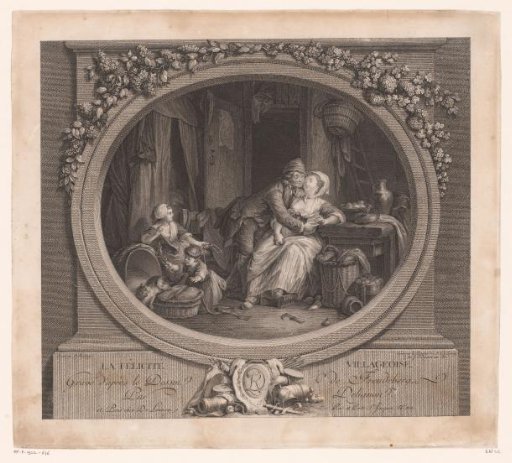 Interior with a young married couple with children