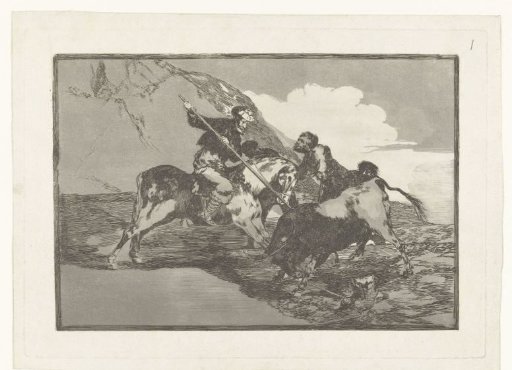 Bull hunt on horseback