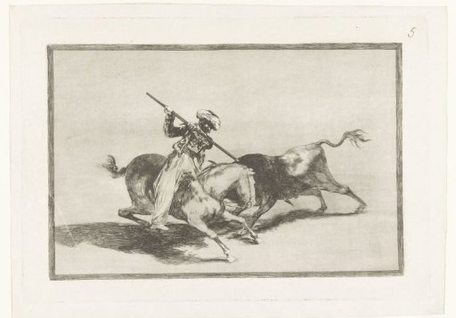 Bull hunt on horseback